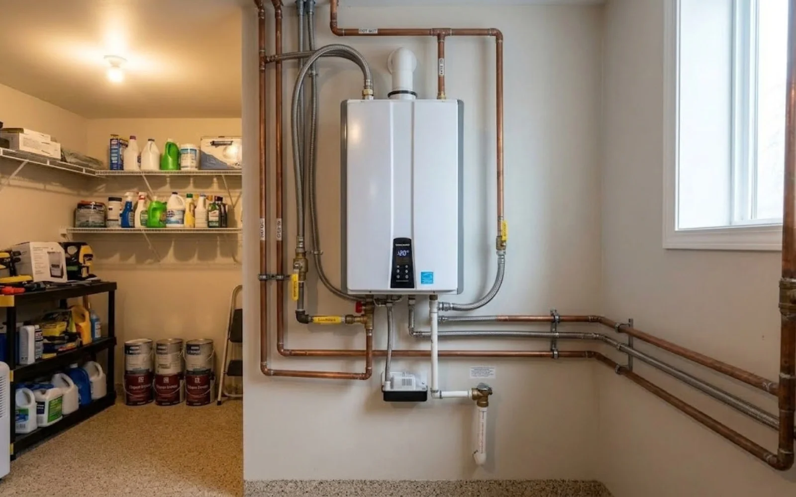 Tankless water heater installation in a Clearwater area home